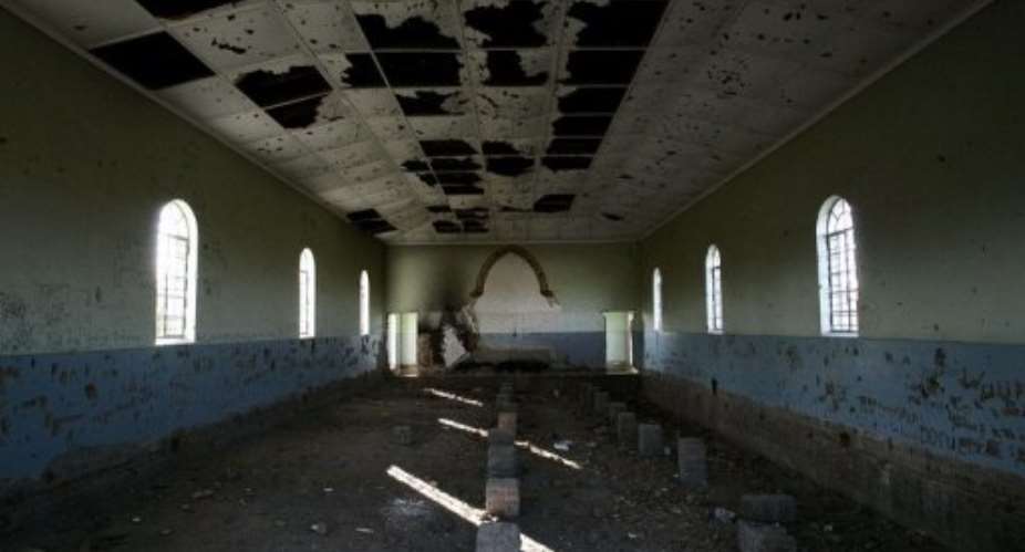The corrugated Asbestos made roof of a former church in the Northern Cape town of Prieska.  By Gianluigi Guercia (AFP/File)