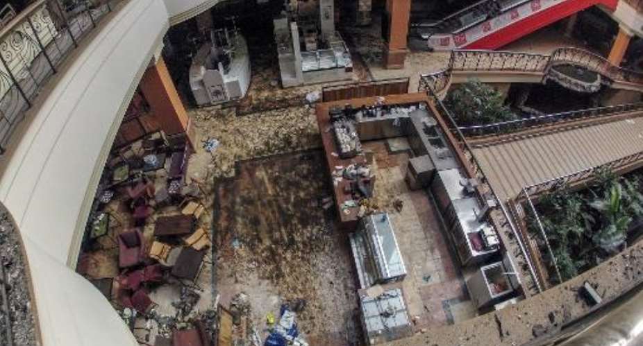 The interior of the Westgate Mall in Nairobi pictured on September 30, 2013 after the deadly assault by Islamist gunmen on September 21, 2013.  By James Quest AFPFile