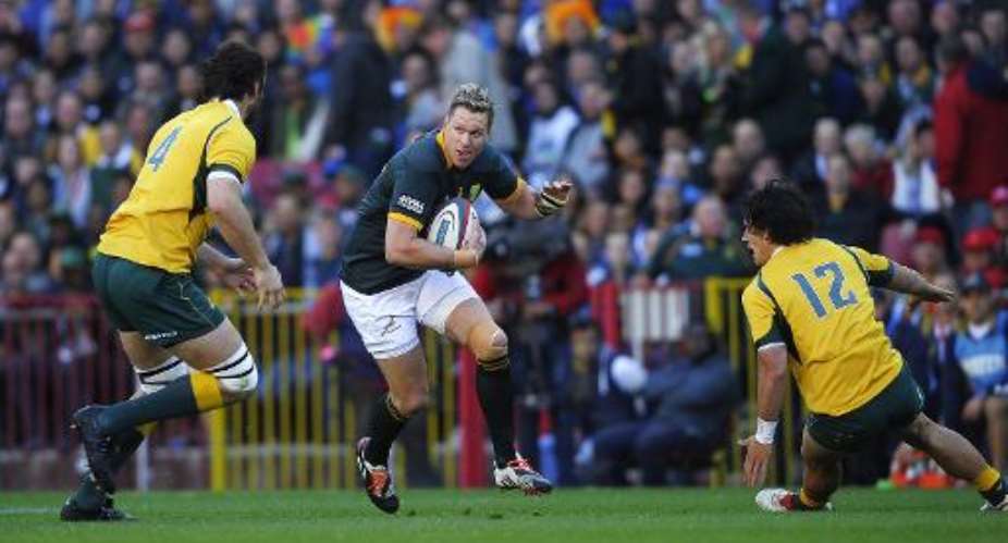 South African captain Jean de Villiers C suffered serious knee damage during a Test defeat in Wales last November.  By Gianluigi Guercia AFPFile