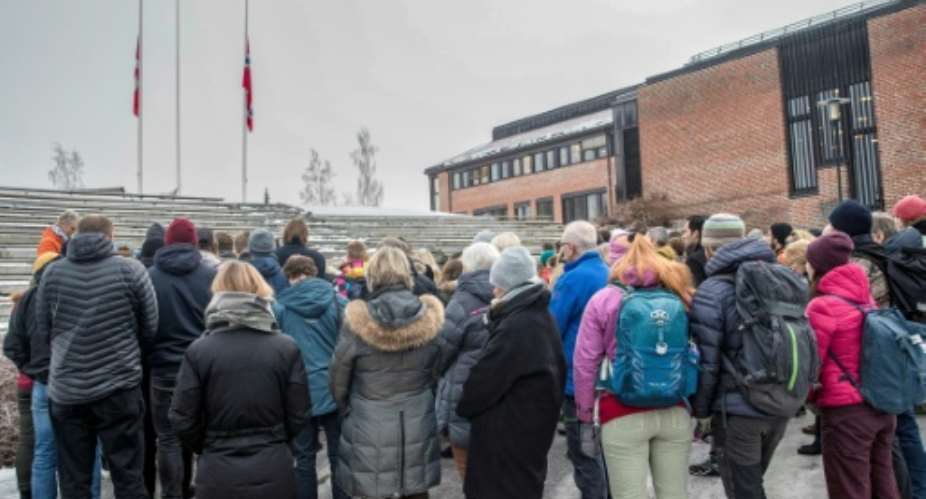 Both of the murdered hikers were students at the University of Southeastern Norway, where the ceremony was held.  By Terje Bendiksby NTB ScanpixAFP