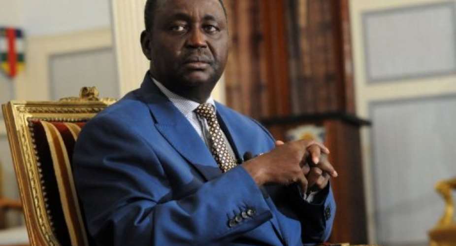 Central African Republics President Francois Bozize, at the presidential palace in Bangui on January 8, 2013.  By Sia Kambou (AFP)