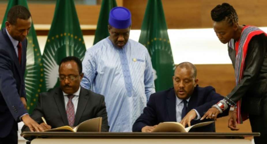 Breakthrough: The marathon talks marked the first formal dialogue for ending a war that has killed hundreds of thousands.  By PHILL MAGAKOE (AFP)