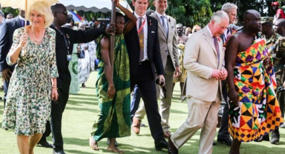 Britain's Prince Charles and his wife Camilla are on a tour of The Gambia, Ghana and Nigeria.  By Ruth McDowall AFP
