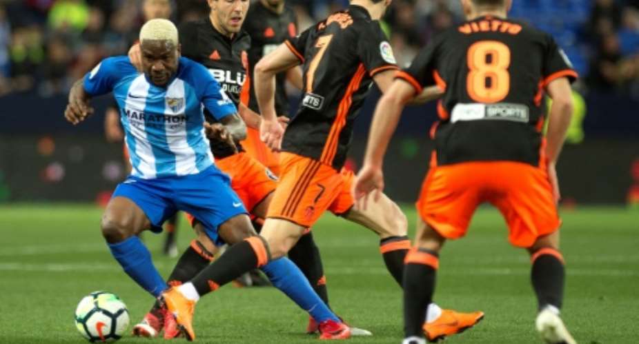 Brown Ideye is hoping to help embattled Malaga avoid the drop from Spain's top flight.  By JORGE GUERRERO AFP