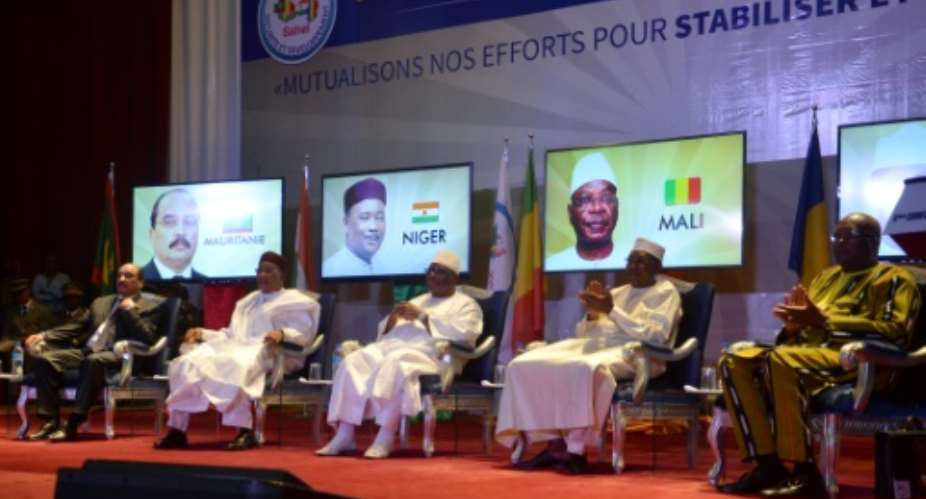 Burkina Faso, Chad, Mali, Mauritania and Niger agreed in 2017 to set up the G5 Sahel counter-terrorist force.  By BOUREIMA HAMA AFPFile