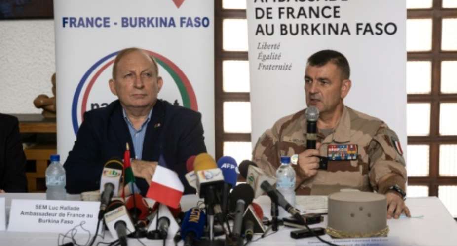 Burkina Faso in December called on France to withdraw ambassador Luc Hallade, left, over comments about the country's security.  By OLYMPIA DE MAISMONT AFPFile