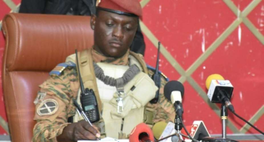 Burkina Faso's new self-proclaimed leader is a 34-year-old captain, Ibrahim Traore.  By - AFP