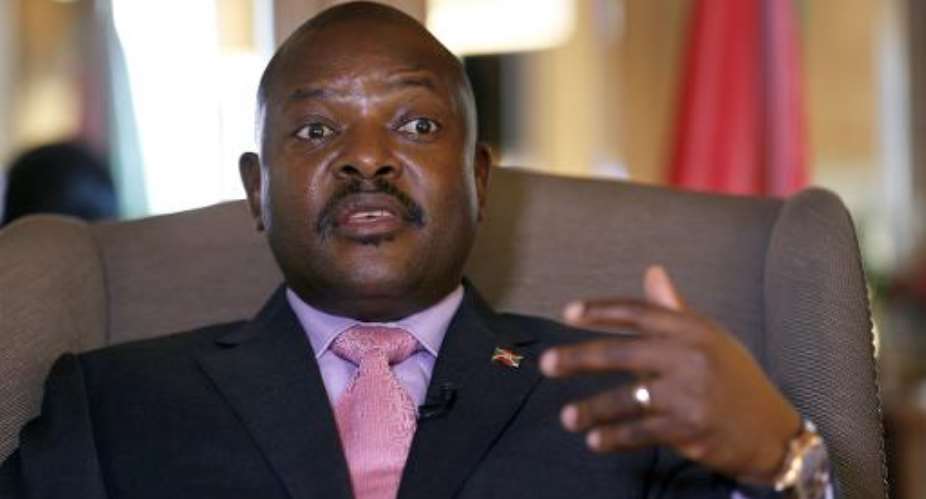 Burundian President Pierre Nkurunziza talks during an interview in Paris on June 4, 2014.  By Francois Guillot AFPFile