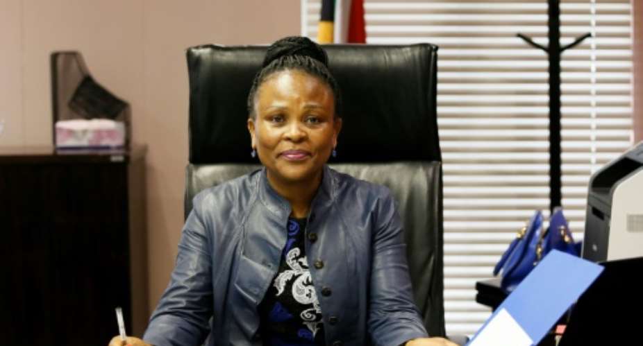 Busisiwe Mkhwebane is South Africa's Public Protector --  a position with a constitutional mandate to investigate public corruption and misconduct -- but is viewed by many to be an ally of graft-tainted ex-president Jacob Zuma who appointed her before he was ousted.  By Phill Magakoe AFPFile