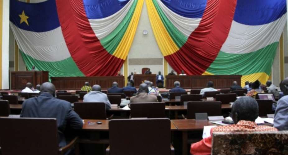 Central African Republic members of parliament meet to debate the new constitution on August 30, 2015 in Bangui.  By Edouard Dropsy AFP