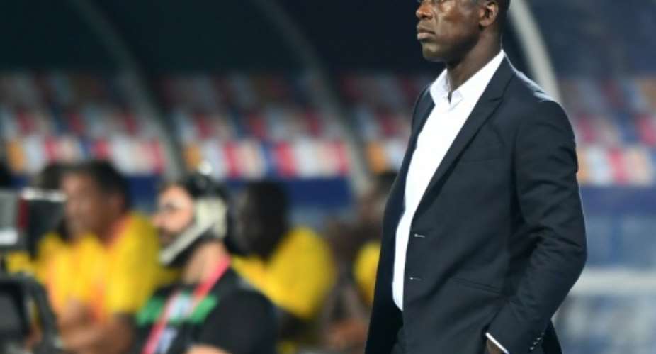 Cameroon coach Clarence Seedorf watches his team draw 0-0 with Ghana in the Africa Cup of Nations in Egypt.  By OZAN KOSE AFP