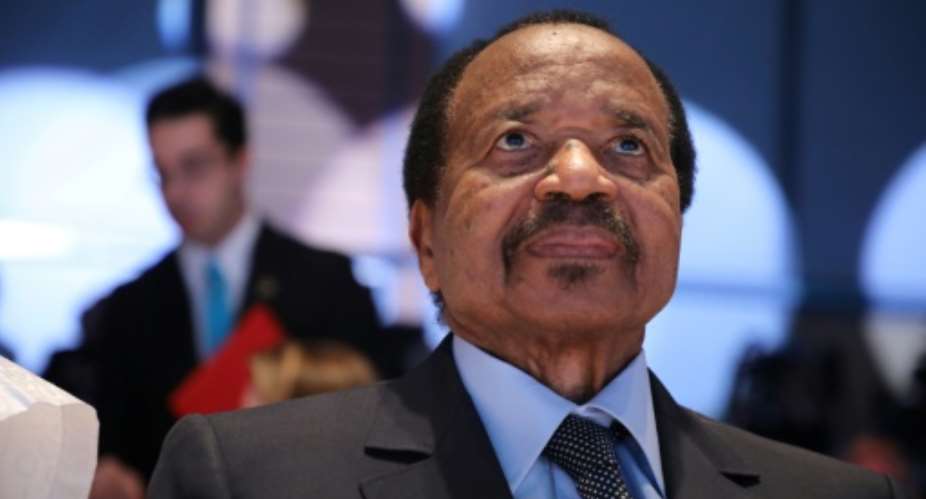 Cameroon President Paul Biya, shown here in 2019, has not addressed the nation since the first COVID-19 case was recorded a month ago.  By Ludovic MARIN AFPFile
