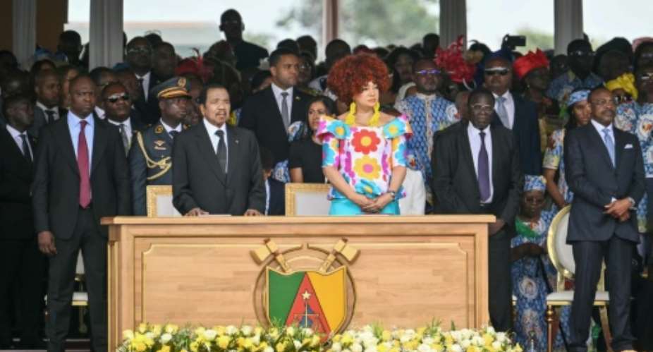 Cameroons President Paul Biya (CL) and First Lady Chantal Biya (CR) left June 7 for a short, private stay in Europe.  By Alberto PIZZOLI (AFP)
