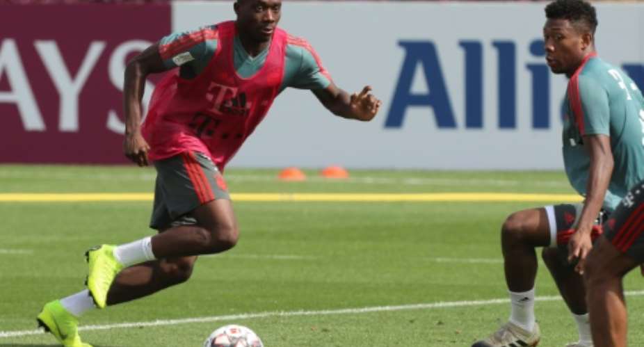 Canadian wunderkind Alphonso Davies, 18, is getting used to training with Bayern Munich after linking up with the defending Bundesliga champions at their training camp in Doha..  By KARIM JAAFAR AFP