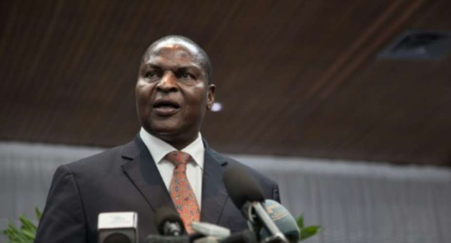 Central African Republic's President Faustin-Archange Touadera did not accept Russia's offer to hold a meeting between government and rebel representatives in Khartoum.  By FLORENT VERGNES AFPFile