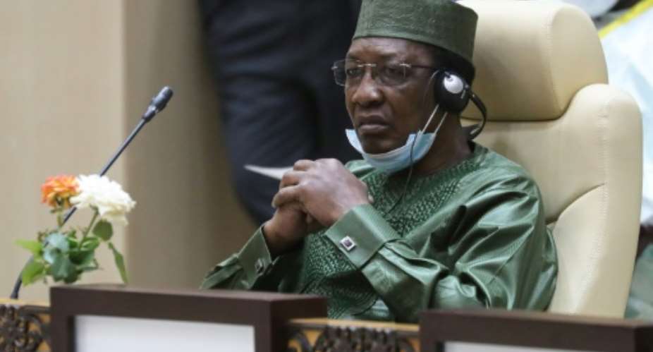 Chad President Idriss Deby pictured June 2020 said his country will have this Boko Haram phenomenon for a long time yet.  By Ludovic MARIN POOLAFPFile