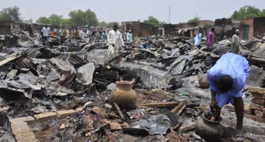 Gamboru market in May 2014 after an attack by suspected Boko Haram insurgents.  By  AFPFile