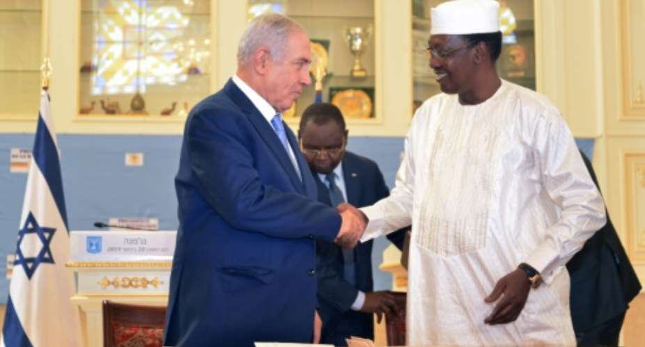 Chadian President Idriss Deby Itno and Israeli Prime Minister Benjamin Netanyahu restored diplomatic ties between their countries in what the latter called a historic move.  By BRAHIM ADJI AFP