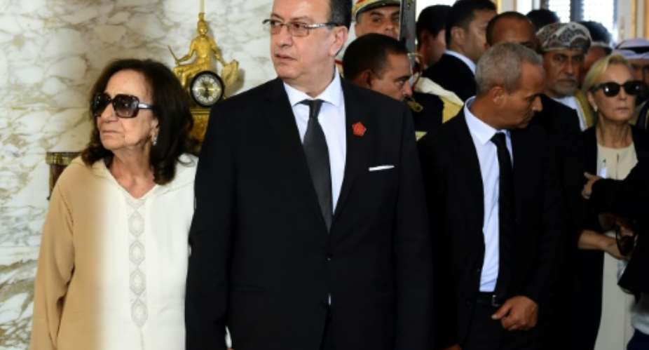 Chadlia Caid Essebsi and her son Hafedh welcomed world leaders who travelled to Tunisia to pay their respects to the late president Beji Caid Essebsi in July.  By FETHI BELAID POOLAFPFile
