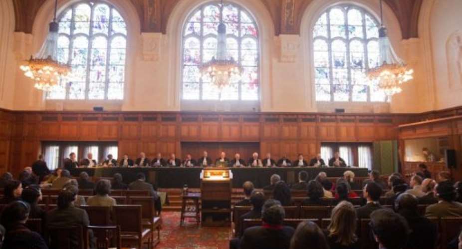 The International Court of Justice at the Hague holds a public hearing concerning Hissene Habre in March 2012.  By Evert-Jan Daniels AFPANPFile