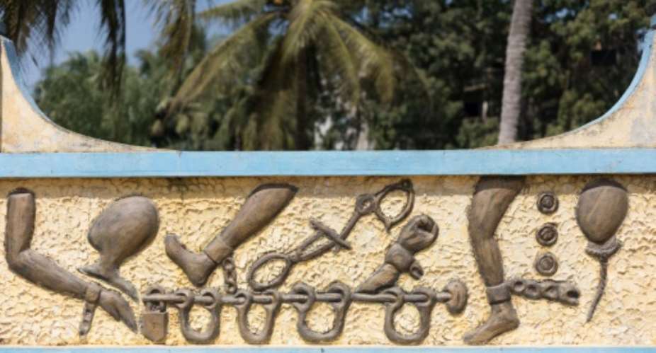 Chained: The Zomachi memorial in Ouidah reminds the world of the curse of slavery.  By Yanick Folly AFP