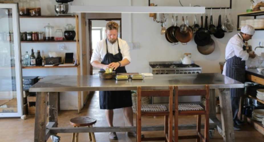 Chef Kobus van der Merwe says working at Wolfgat, the newly-minted Restaurant of the Year, is sometimes like'cooking in a disaster area'.  By Halden Krog AFP