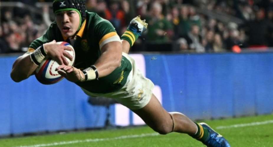 Cheslin Kolbe scored against England in November 2024.  By JUSTIN TALLIS (AFP/File)
