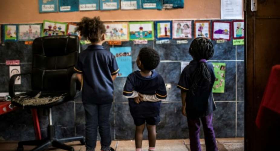 Children at a Soweto centre from where nine pupils aged under five  were found to have been hit by the outbreak.  By GULSHAN KHAN AFPFile