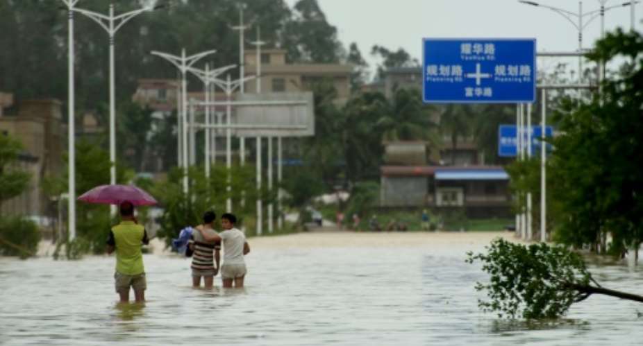 China tops the list of new displacements due to disasters, with 7.4 million people driven from their homes.  By STR AFPFile