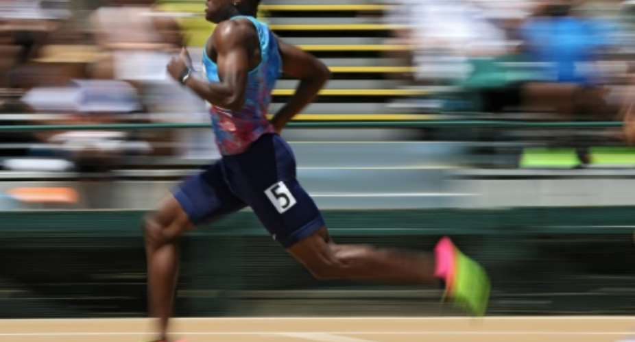 Christian Coleman runs in the Men's 200m First Round during Day 3 of the 2017 USA Track  Field Outdoor Championships at Hornet Stadium on June 24, 2017 in Sacramento, California.  By Patrick Smith GettyAFPFile
