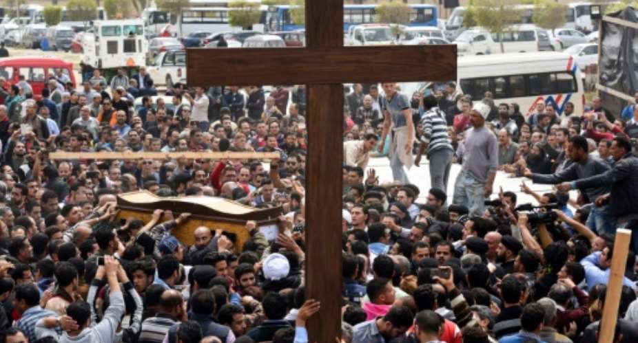 Church bombings in December and April claimed by the Islamic State jihadist group killed dozens of Egypt's Coptic Christians.  By MOHAMED EL-SHAHED AFPFile
