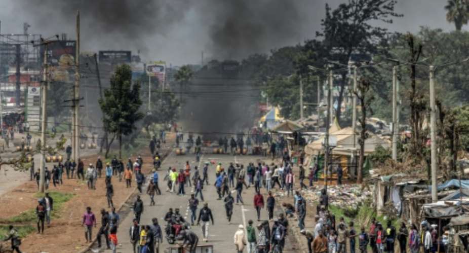 Clashes erupted during demonstrations in Kenya this week to mark Saba Saba Day, when people rose up against the autocratic rule of then-president on July 7, 1990.  By Luis TATO (AFP/File)