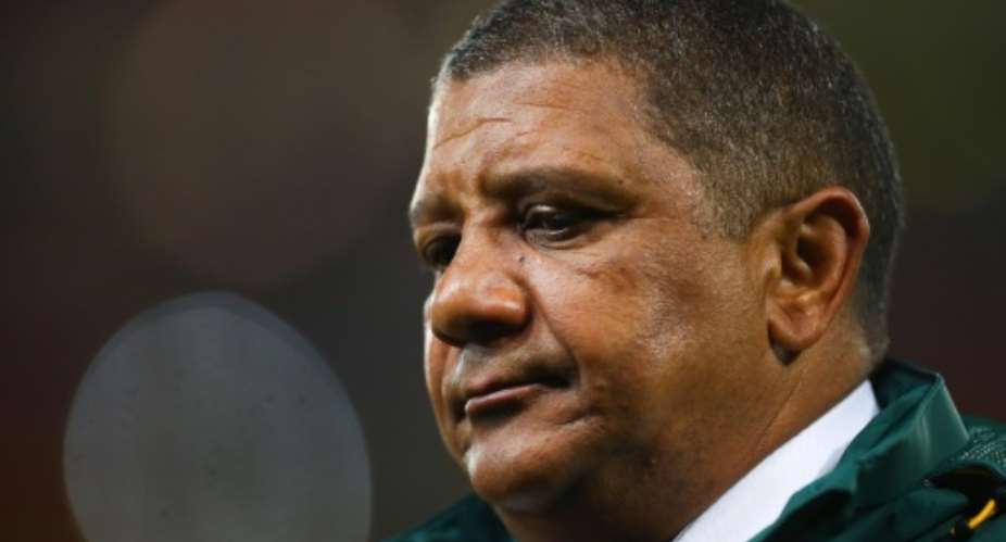 Coach Allister Coetzee, pictured on September 10, 2016, allayed fears among South African supporters and media that a team which has won only four of nine Tests this year face a thrashing at Twickenham.  By Patrick Hamilton AFPFile
