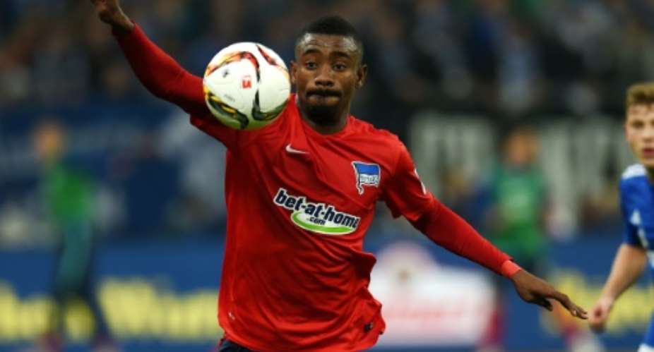 Hertha's forward Salomon Kalou, in action on October 17, 2015, has already netted seven goals in 11 league games.  By Patrik Stollarz AFPFile