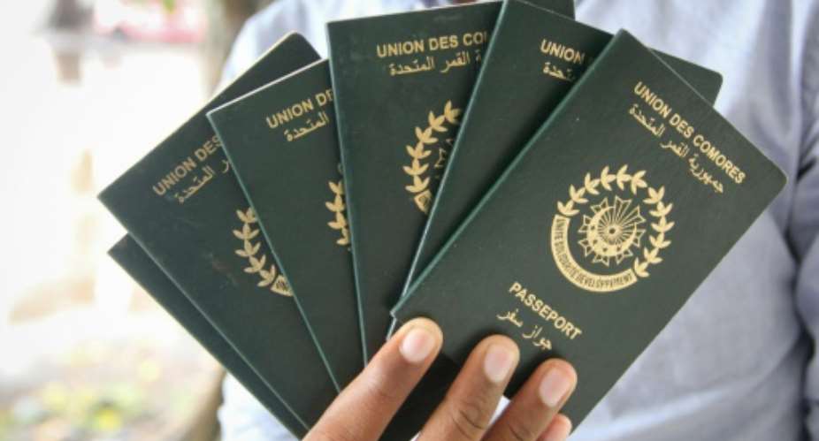 Comoros is thought to have missed out on $971 million -- roughly 80 percent of the country's GDP -- over a scheme to sell passports to foreigners.  By Youssouf Ibrahim (AFP)