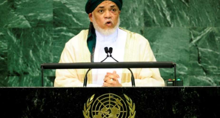Comoros' President Ahmed Abdallah Sambi speaks at the United Nations in 2010.  By EMMANUEL DUNAND AFPFile
