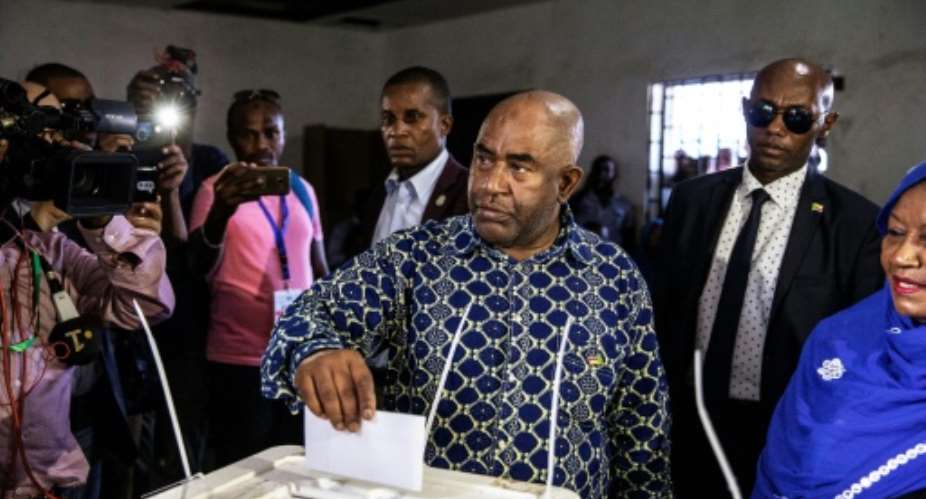 Comoros President Azali Assoumani played down sporadic incidents after voting on the main island of Grande Comore.  By GIANLUIGI GUERCIA AFP