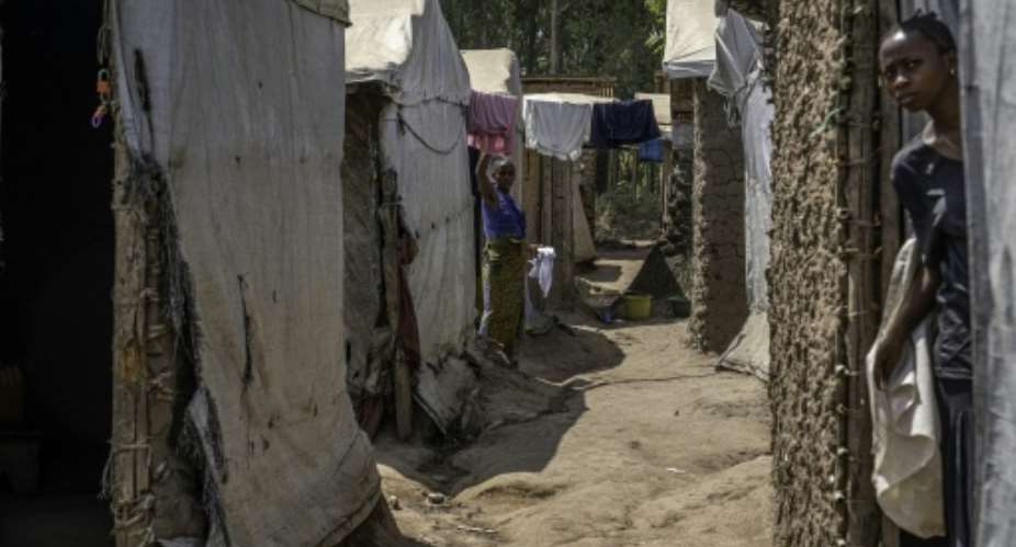 Conditions are conducive for Ebolas spread in the eastern DRCs camps for people displaced by the regions conflicts.  By Glody MURHABAZI (AFP)