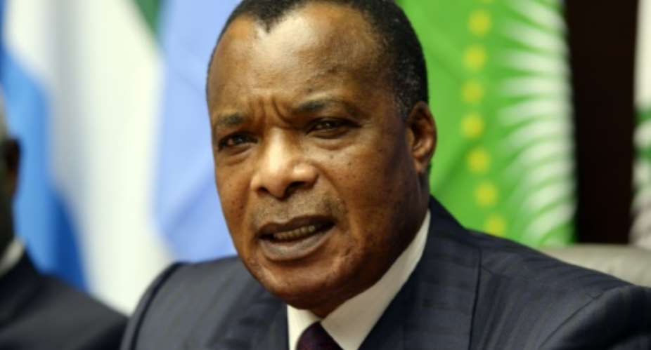 Congolese President Denis Sassou Nguesso, pictured during a visit to Brussels, in March 2015.  By Thierry Charlier (AFP/File)