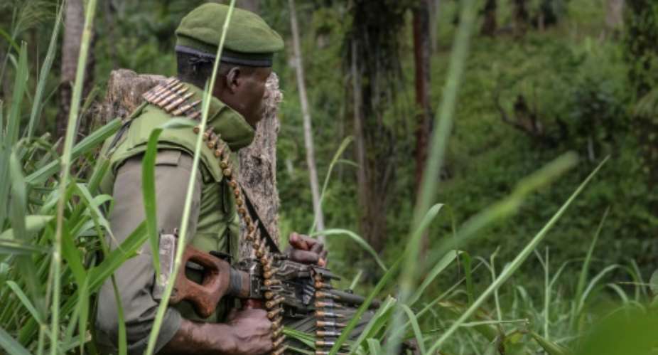 Congolese soldiers regularly carry out operations against the Allied Democratic Forces militia ADF in North Kivu province.  By ALAIN WANDIMOYI AFPFile