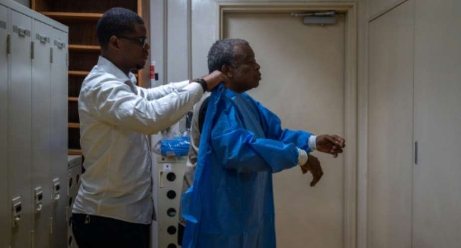 Congolese virologist Jean-Jacques Muyembe helped uncover Ebola in 1976 and, at the age of 84, is still battling the disease.  By Hardy BOPE (AFP)