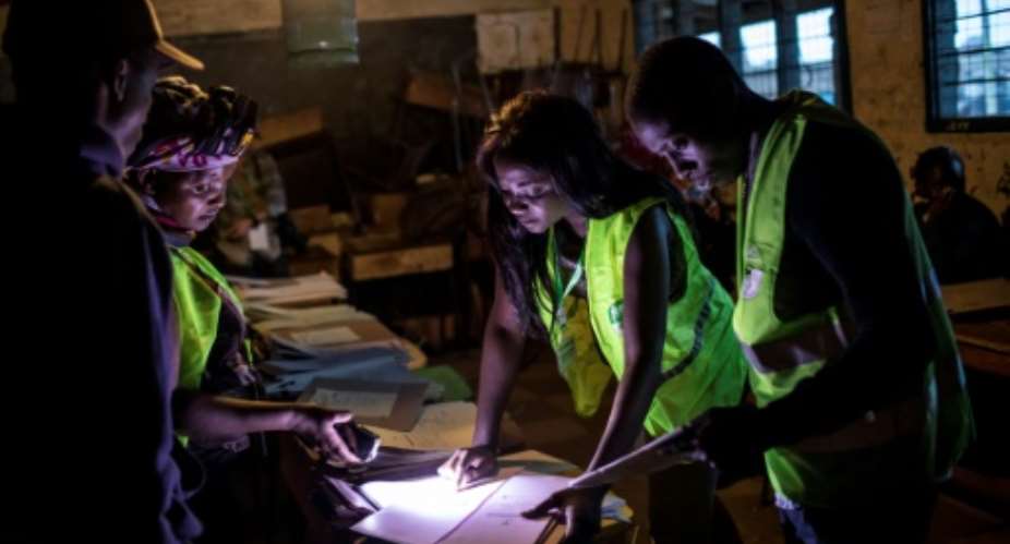 Counting is a sensitive step of Kenyas electoral process due to its history of post-poll violence.  By LUIS TATO (AFP)