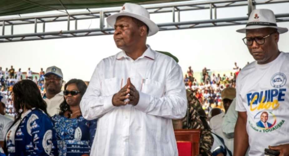 Critics accuse Faustin-Archange Touadera of wanting to remain president for life.  By Annela NIAMOLO (AFP)