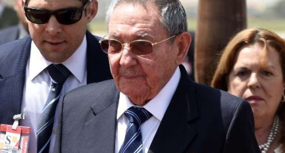 Cuban President Raul Castro attends a welcome ceremony in Algiers, on May 3, 2015.  By Farouk Batiche AFPFile