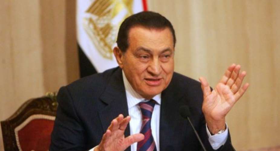 Hosni Mubarak, shown in 2006, allegedly siphoned funds to Cyprus during his 30-year rule.  By Khaled Desouki (AFP/File)