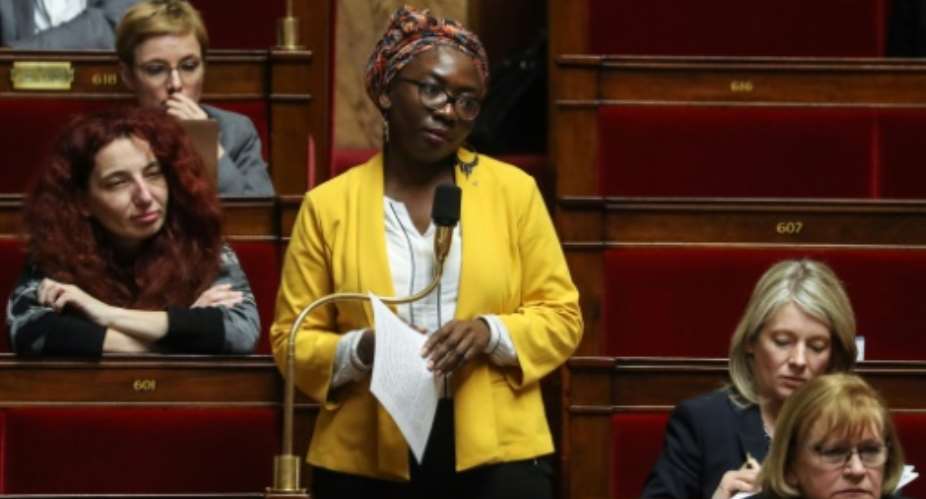Daniele Obono sits in the French parliament for far-left party France Unbowed.  By Ludovic Marin AFPFile
