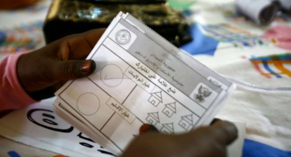 The referendum on whether to unite Darfur into a single autonomous region was held between April 11 and 13.  By Ashraf Shazly AFP