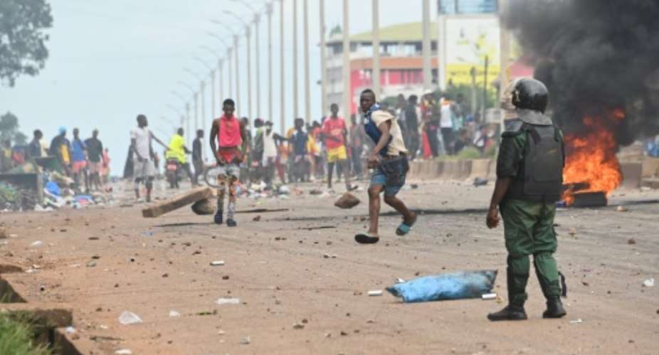 Deadly protests erupted in the Guinean capital Conakry on July 28.  By CELLOU BINANI AFPFile