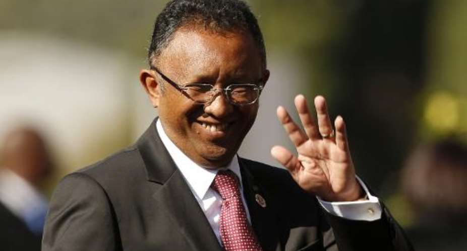 President of Madagascar Hery Rajaonarimampianina, pictured in Pretoria, South Africa, on May 24, 2014, is no stranger to political ups and downs during a brief stint as president of one of the world's poorest countries.  By Siphiwe Sibeko PoolAFPFile