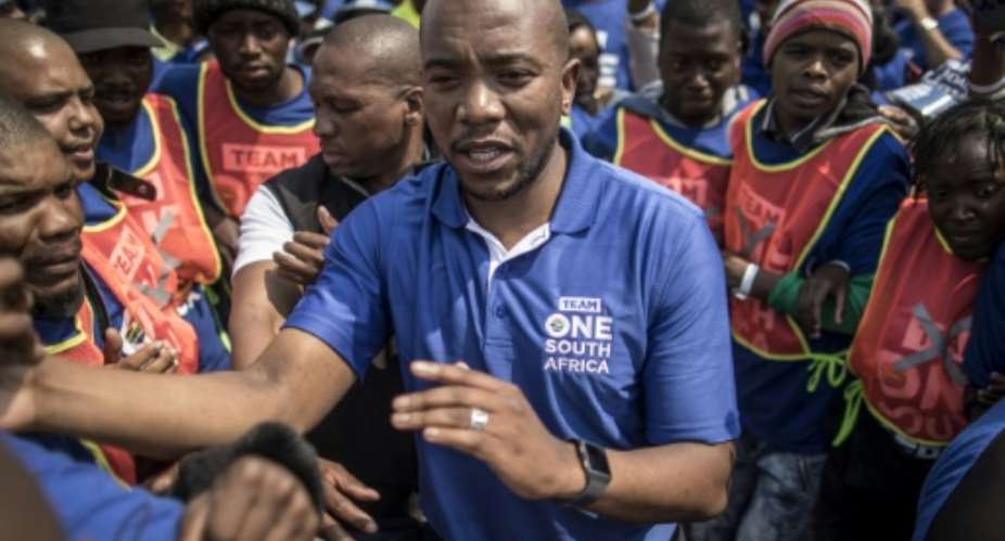 Democratic Alliance leader Mmusi Maima kicks off an 'ambitious' election campaign.  By MARCO LONGARI AFP